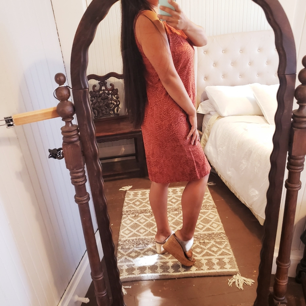 Peruvian Connection Rust Pima Cotton Shift Dress - image 3